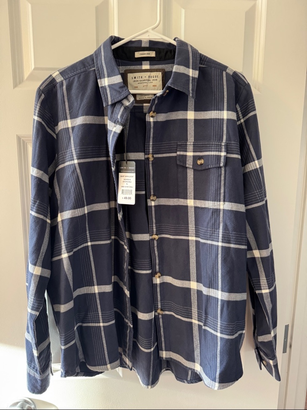 Women’s smith+rogue Navy Plaid Button-Up Shirt size XL
